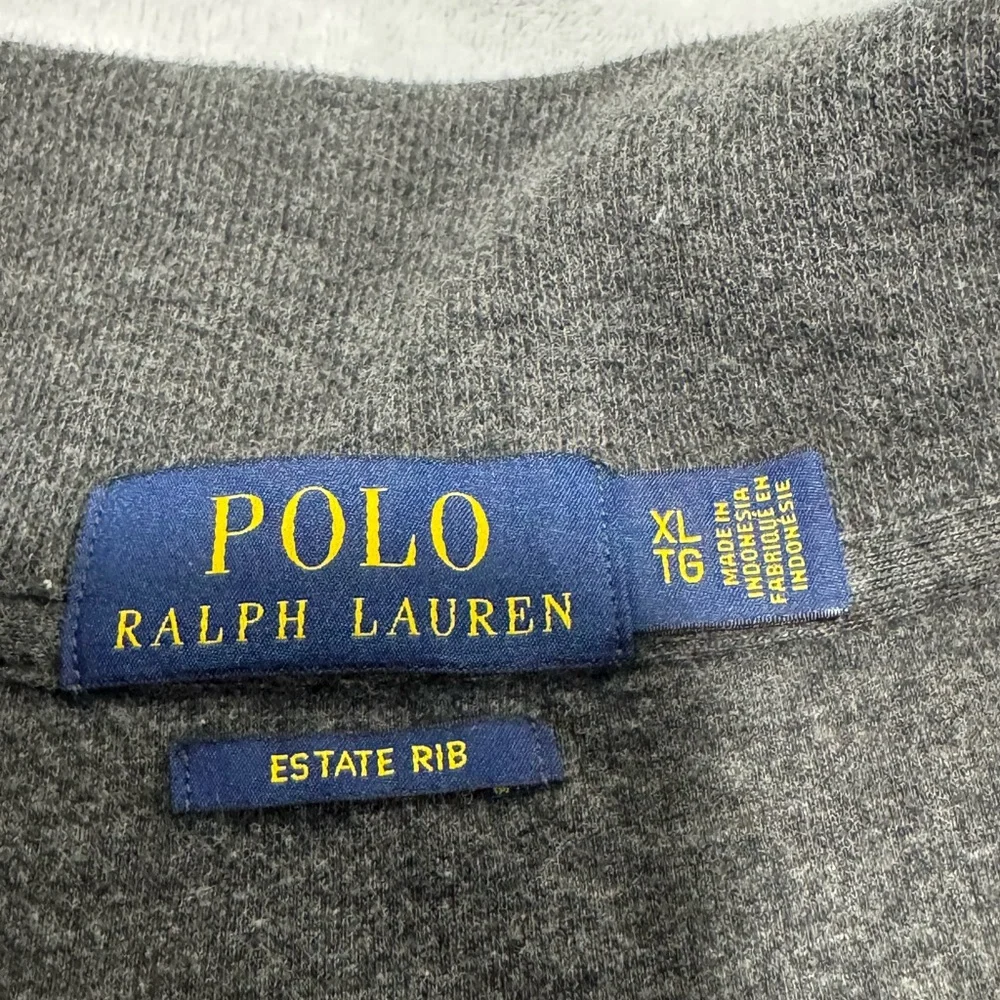 Polo Ralph Lauren Sweater Mens XL Pullover Estate Rib Flesh Pony 1/4‎ Zip EUC
